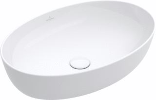 VILLEROY & BOCH ARTIS OPZETWASTAFEL OVAAL WAND VERHOOGDE VOET GEEN OVERLOOP 410 X 610MM (DXB) STEEN WIT KERAMIEKPLUS 