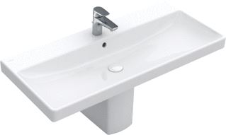 VILLEROY & BOCH AVENTO MEUBELWASTAFEL 800 VOOR 3-GATS ARMATUUR MIDDELSTE KRAANGAT DOORGESTOKEN MET OVERLOOP STONE WHITE C+ 