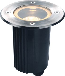 SLV BUITENARMATUUR DASAR 80 GU10 ROND. INBOUW GROND ARMATUUR ROND INOX 316 MAX. 35W IP67 