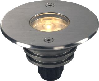 SLV DASAR 920 LV LED OUTDOOR GRONDINBOUWSPOT LED 3000K IP67 ROND AFDEKPLAAT ROESTVRIJ STAAL GEBORSTELD,12-25V 6,5W 