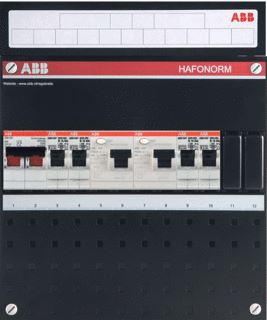 ABB HAFONORM INSTALLATIEKAST 1-FASE 4 GROEPEN 2 ALS HS 40A 2P 12MOD KUNSTSTOF INBOUWD. 0-45MM IP20