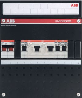 ABB HAFONORM INSTALLATIEKAST 1-FASE 3 GROEPEN 2 ALS HS 40A 2P 12MOD KUNSTSTOF INBOUWD. 0-45MM IP20