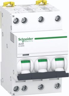 SCHNEIDER ELECTRIC ACTI9 IC40N INSTALLATIEAUTOMAAT 3P+N 32A C-KARAKTERISTIEK 6000A/10KA 