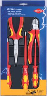 KNIPEX VDE-GEREEDSCHAPS-SET 1 X 26 16 200 1 X 70 06 160 1 X 006110 1 X 006154 1 X 6120