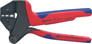 KNIPEX PERSKABELSCHOENTANG LENGTE 200MM UITVOERING/BEDIENING HAND PERSBEREIK BLAUW 1.5 2.5MM2 PERSBEREIK GEEL 4 6MM2 PERSBEREIK ROOD 0.5 1MM2 UITVOERING MATRIJS VAST