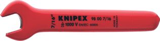 KNIPEX 9800 STEEKSLEUTEL LENGTE 120.7MM UITVOERING ENKELE SLEUTEL GEISOLEERD 1000 V UITVOERING VONKARM KOPBREEDTE KLEIN 30MM VDE GETEST SLEUTELWIJDTE KLEIN (INCH) 7/16 KOPHOOGTE KLEIN 5.5MM 