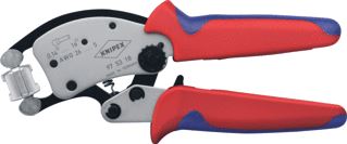 KNIPEX TWISTOR16 ZELFINSTELLENDE KRIMPTANG VOOR ADEREINDHULZEN MET DRAAIBARE KRIMPKOP MET MEER-COMPONENTENGREPEN 0,14 16MM2