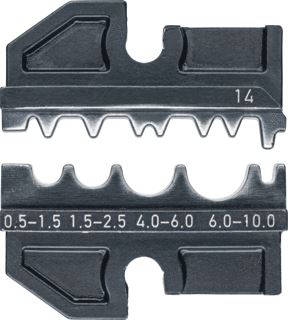 KNIPEX KRIMPPROFIEL VOOR NIET GEISOLEERDE KLEM-BUIS-EN PERSKABELSCHOENEN VOLGENS DIN 46234 DIN 46235 DIN 46341 EN DIN 46267