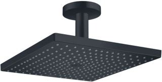 HANSGROHE RAINDANCE E SQUARE HOOFDDOUCHE E300 1JET MET PLAFONDBEVESTIGING 15.8CM 30X30CM MAT ZWART 