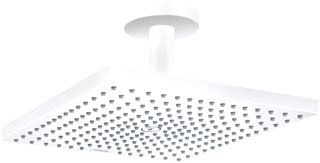 HANSGROHE RAINDANCE E SQUARE HOOFDDOUCHE E300 1JET MET PLAFONDBEVESTIGING 15.8CM 30X30CM MAT WIT 