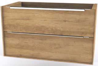 WAVEDESIGN BADMEUBELKAST CASSINO WASTAFELONDERBOUWKAST 100 CM 2 LADEN SOFTCLOSE NATURAL OAK