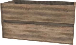 WAVEDESIGN BADMEUBELKAST PESCARA WASTAFELONDERBOUWKAST 100 CM 2 LADEN SOFTCLOSE GREY OAK