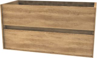 WAVEDESIGN BADMEUBELKAST PESCARA WASTAFELONDERBOUWKAST 100 CM 2 LADEN SOFTCLOSE NATURAL OAK