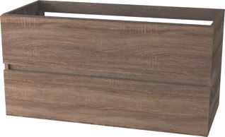 WAVEDESIGN BADMEUBELKAST NAPOLI WASTAFELONDERBOUWKAST 100 CM 2 LADEN SOFTCLOSE SONOMA BROWN