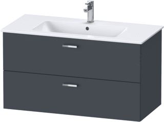 DURAVIT XBASE WASTAFELONDERBOUW HANGEND 1000X475 MM KLEUR FRONT: GRAFIET MAT KLEUR CORPUS: GRAFIET MAT KLEUR GREEP: CHROOM HOOGGLANS AANTAL SCHUIFLADES: 2 SIFONUITSPARING 