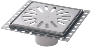 AQUABERG RVS RENOVATIEPUT MET RVS ROOSTER INCL. TWEE REUKAFSLUITERS 150X150MM INBOUWHOOGTE 7MM RP157179 