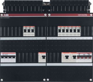 ABB HAF INSTALLATIEKAST 3-FASEN 9 GROEPEN 3 ALS HS 40A 4P 48MOD 3F KOOKGROEP KUNSTSTOF IP20 HXBXD 330X440X90MM