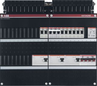 ABB HAF INSTALLATIEKAST 3-FASEN 8 GROEPEN 3 ALS HS 40A 4P 48MOD 3F KOOKGROEP BELTRANSFORMATOR HXBXD 330X440X90MM