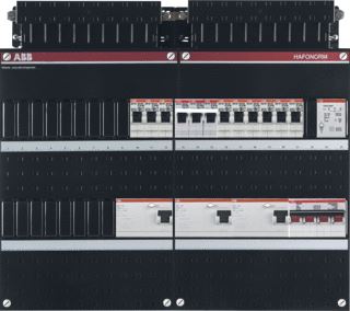 ABB HAF INSTALLATIEKAST 3-FASEN 9 GROEPEN 3 ALS HS 40A 4P 48MOD 3F KOOKGROEP BELTRANSFORMATOR HXBXD 330X440X90MM