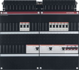 ABB HAF INSTALLATIEKAST 3-FASEN 9 GROEPEN 3 ALS HS 40A 4P 48MOD KUNSTSTOF IP20 HXBXD 330X440X90MM