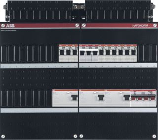 ABB HAF INSTALLATIEKAST 3-FASEN 9 GROEPEN 3 ALS HS 40A 4P 48MOD 3F KOOKGROEP KUNSTSTOF IP20 HXBXD 330X440X90MM