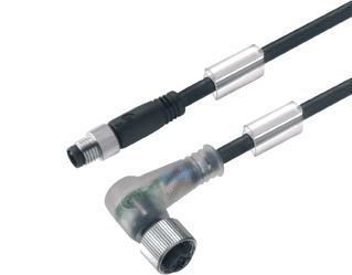 WEIDMULLER SENSOR/ACTORKABEL MET CONNECTOR 3 POLEN UITVOERING ELEKTRISCHE AANSLUITING M8 TYPE INSTEEKCONTACT VELDZIJDIG FEMALE/BUS POSITIE KABELTOEVOER VELDZIJDIG SCHUIN (HOEK) UITVOERING ELEKTRISCHE AANSLUITING M8 TYPE