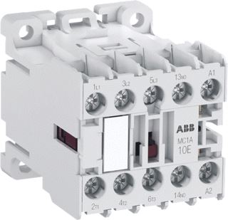 ABB MAGNEETSCHAKELAAR INDUSTRIEEL 3-POLIG 0 12VDC 9A 4KW-400V-1NO 0NC SCHROEFAANSLUITING 
