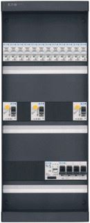 EATON INSTAL.KAST OPBOUW 2X12MOD. MET UITSPARING KUNSTSTOF HXBXD330X 220X95MM INBOUWD. 0MM ZWART RAL9005 IP3X 