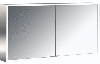 EMCO ASIS PRIME SPIEGELKAST OPBOUW MET 2 DEUREN MET LED VERLICHTING RONDOM 130X70CM MET VERSPIEGELDE ACHTERWAND 