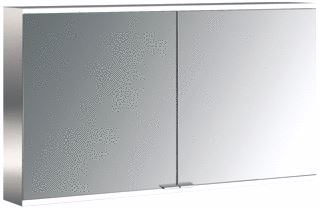 EMCO ASIS PRIME 2 SPIEGELKAST OPBOUW MET 2 DEUREN MET LED VERLICHTING MET LICHTPAKKET 120X70CM MET WITTE GLAZEN ACHTERWAND 