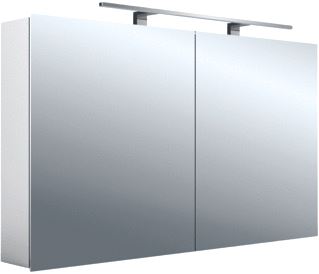 EMCO ASIS MEE SPIEGELKAST OPBOUW MET 2 DEUREN MET LED VERLICHTING 120X70X15.5CM ALUMINIUM LOOK 