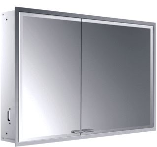 EMCO ASIS PRESTIGE 2 SPIEGELKAST INBOUW MET 2 DEUREN ZONDER LICHTSYSTEEM MET LED VERL. MET BREDE DEUR RECHTS 101.4X66.6X17.7CM MET TOUCH BEDIENINGSPANEEL ALUMINIUM LOOK 