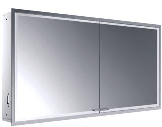 EMCO ASIS PRESTIGE 2 SPIEGELKAST INBOUW MET 2 DEUREN ZONDER LICHTSYSTEEM MET LED VERLICHTING RONDOM 131.4X66.6X17.7CM MET TOUCH BEDIENINGSPANEEL ALUMINIUM LOOK 