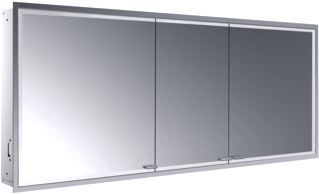 EMCO ASIS PRESTIGE 2 SPIEGELKAST INBOUW MET 3 DEUREN ZONDER LICHTSYSTEEM MET LED VERLICHTING RONDOM 161.5X66.6X17.7CM MET TOUCH BEDIENINGSPANEEL ALUMINIUM LOOK 