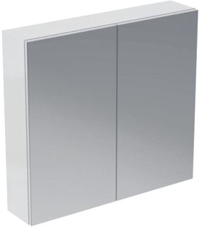 IDEAL STANDARD SPIEGELKAST BASIC 80X70CM MET 2 DEUREN MAT ALUMINIUM 