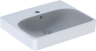 GEBERIT SMYLE FONTEIN VIERKANT 1X WASKOM KRAANGAT MIDDEN OVERLOOP KERAMIEK VUILAFSTOTEND 500 X 410 X 160MM (BXDXH) WIT