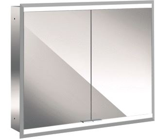 EMCO ASIS PRIME 2 SPIEGELKAST INBOUW MET 2 DEUREN MET LED VERLICHTING 80X73CM MET VERSPIEGELDE ACHTERWAND 