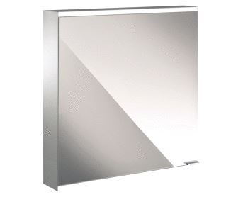 EMCO ASIS PRIME 2 SPIEGELKAST OPBOUW MET 1 DEUR MET LED VERLICHTING 60X70CM LINKS MET WITTE GLAZEN ACHTERWAND 