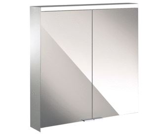 EMCO ASIS PRIME 2 SPIEGELKAST OPBOUW MET 2 DEUREN MET LED VERLICHTING 60X70CM MET WITTE GLAZEN ACHTERWAND 