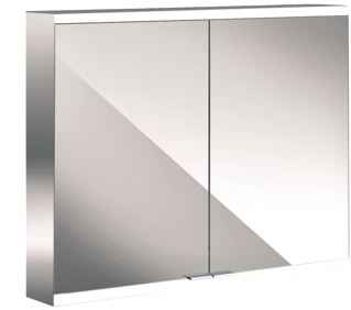 EMCO ASIS PRIME 2 SPIEGELKAST OPBOUW MET 2 DEUREN MET LED VERLICHTING 80X70CM MET WITTE GLAZEN ACHTERWAND 