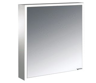 EMCO ASIS PRIME SPIEGELKAST OPBOUW MET 1 DEUR MET LED VERLICHTING RONDOM 60X70CM LINKS MET VERSPIEGELDE ACHTERWAND 