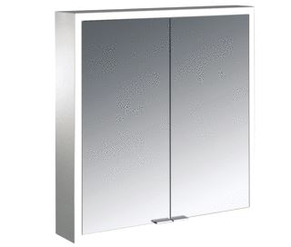 EMCO ASIS PRIME SPIEGELKAST OPBOUW MET 2 DEUREN MET LED VERLICHTING RONDOM 60X70CM MET VERSPIEGELDE ACHTERWAND