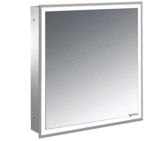 EMCO ASIS PRIME SPIEGELKAST INBOUW MET 1 DEUR MET LED VERLICHTING RONDOM 60X73CM LINKS MET VERSPIEGELDE ACHTERWAND