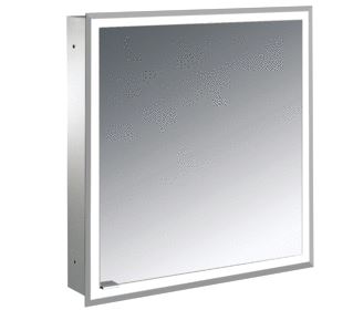 EMCO ASIS PRIME SPIEGELKAST INBOUW MET 1 DEUR MET LED VERLICHTING RONDOM 60X73CM RECHTS MET VERSPIEGELDE ACHTERWAND