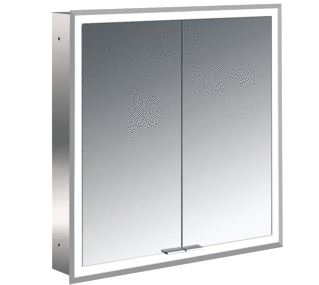 EMCO ASIS PRIME SPIEGELKAST INBOUW MET 2 DEUREN MET LED VERLICHTING RONDOM 60X73CM MET VERSPIEGELDE ACHTERWAND