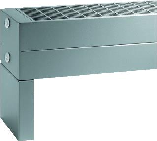 VASCO PRIMULA PLINTRADIATOR P1/80 1400X0070 ALUMINIUM-GRIJS JANUARI M302 EXCL KOLOMVOETEN