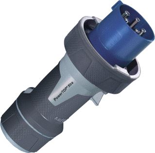 MENNEKES CEE-CONTACTSTOP SCHROEFKLEM 125A 5-POLIG 230V 9U KUNSTSTOF IP67 WARTEL BLAUW RAL5007