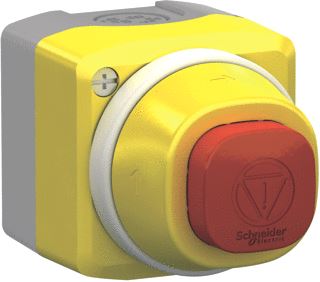 SCHNEIDER ELECTRIC ILLUMINATED EMERGENCY STOP CONTROL BOX 24V 2 COLORS WHITE/RED FIXED 1NO 1NC