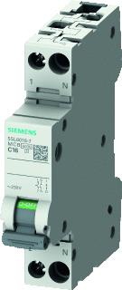 SIEMENS CIRCUIT BREAKER 230V 6KA 1+N-POLE 1MW B6 