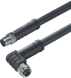 WEIDMULLER SENSOR/ACTORKABEL MET CONNECTOR 3 POLEN UITVOERING ELEKTRISCHE AANSLUITING M12 TYPE INSTEEKCONTACT VELDZIJDIG FEMALE/BUS POSITIE KABELTOEVOER VELDZIJDIG SCHUIN (HOEK) UITVOERING ELEKTRISCHE AANSLUITING M12 TY